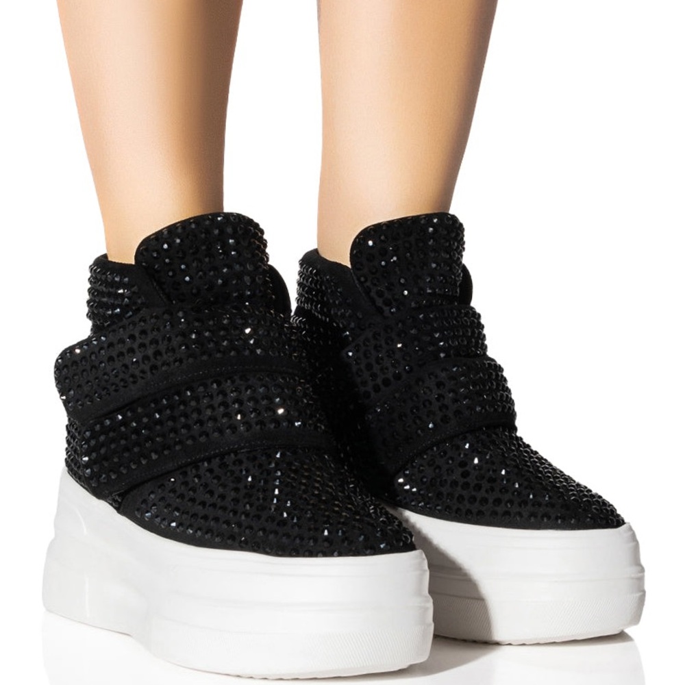 Azalea Wang Rhinestone High-Top Sneakers